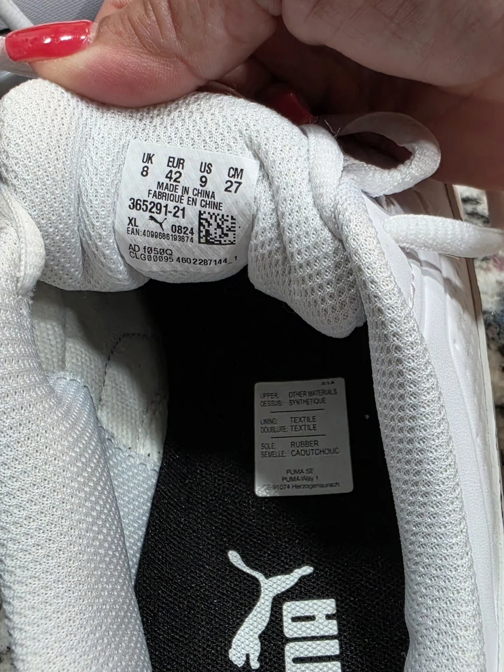 Puma Men's White Sneakers with Black Accent